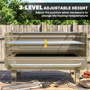 Portable Charcoal BBQ Grill for Easy Outdoor Cooking with Adjustable Grate Khaki AOSOM