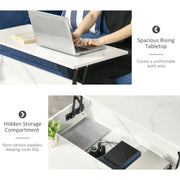 Lift Top Coffee Table with Hidden Storage Compartment for Living Room Organisation White