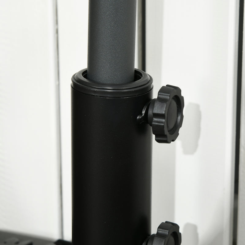 Black Half Parasol Umbrella Base Fillable With Water or Sand by Outsunny