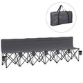 Folding 6 Seater Outdoor Bench for Instant Group Seating with Carry Case Charcoal Grey