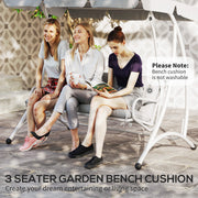 Light Grey Three Seater Bench Cushion for Outdoor and Garden Seating by Outsunny