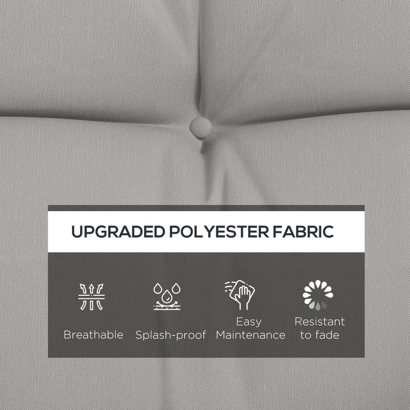 Light Grey Garden Chair Cushion Set with Ties and Pillows (Cushions Only)