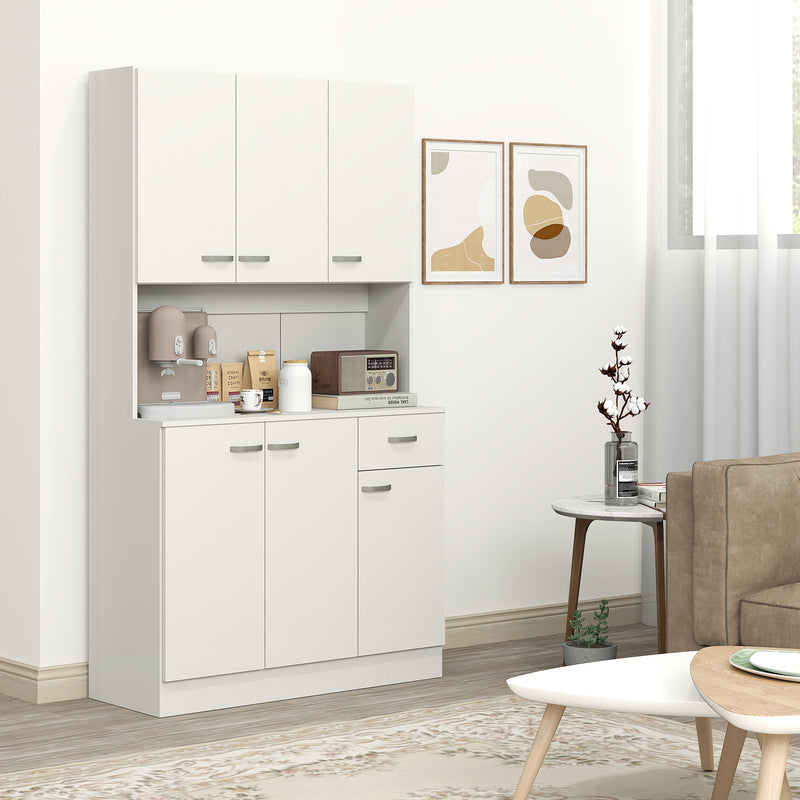 White Freestanding Kitchen Pantry Storage Cabinet With Shelves by HOMCOM