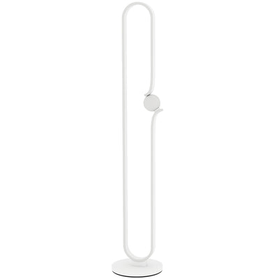 White Dimmable LED Floor Lamp with Glass Night Light and Foot Switch by HOMCOM