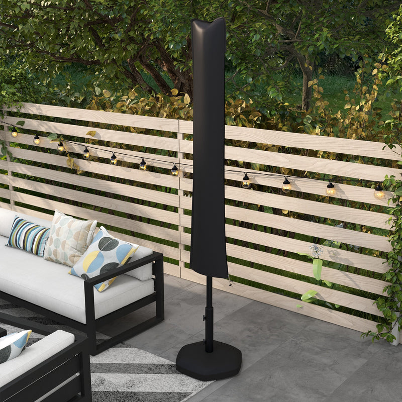 Black Parasol Cover UV & Waterproof 420D Oxford Fabric by Outsunny