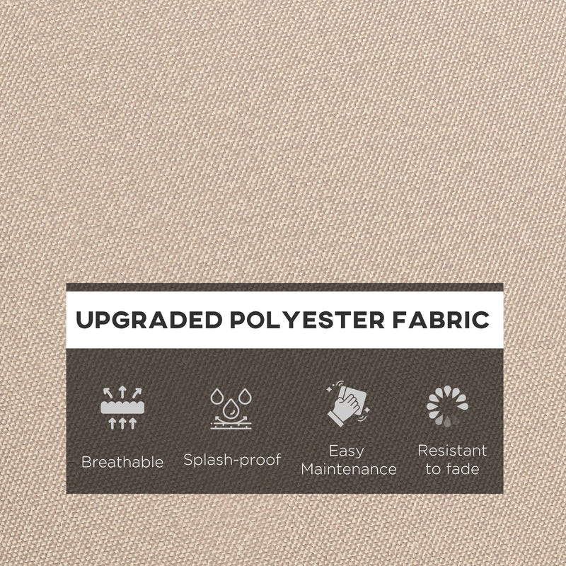 Beige Padded Garden Seat and Back Cushion Set for Outdoor Chairs Comfortable Support