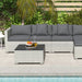 6 Seater Rattan Corner Sofa Set Mixed Grey Outdoor Furniture by Outsunny