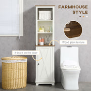 2 Piece Bathroom Furniture Set Tall Cabinet and Under Sink Cupboard Ash Wood Effect by kleankin AOSOM