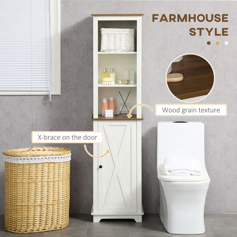 2 Piece Bathroom Furniture Set Tall Cabinet and Under Sink Cupboard Ash Wood Effect by kleankin AOSOM