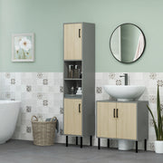 Under Sink Bathroom Cabinet with Double Doors and Shelves for Extra Storage Natural