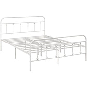 Double Metal Bed Frame with Minimalist Design for Modern Bedrooms White