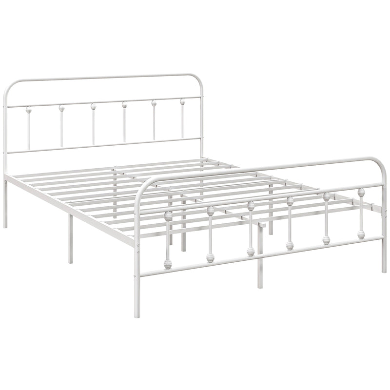 Double Metal Bed Frame with Minimalist Design for Modern Bedrooms White