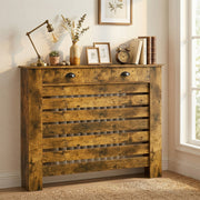 Radiator Cover with Storage Drawer for Safe Family Use and Tidy Hallway Rustic Brown Homcom