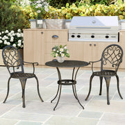 Three Piece Aluminium Garden Bistro Set Bronze Finish Weather Resistant by Outsunny