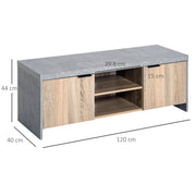 Grey TV Stand For TVs Up To 55 Inch With Storage Cupboards And Open Shelves