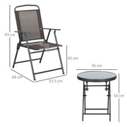 Folding Garden Furniture Set With Glass Top Table For Outdoor Relaxing