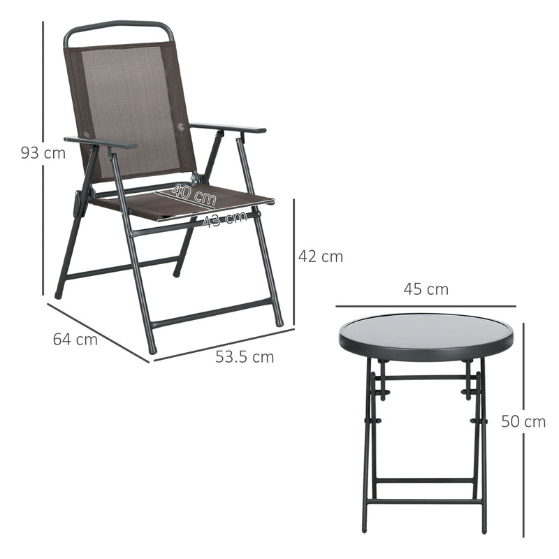 Folding Garden Furniture Set With Glass Top Table For Outdoor Relaxing