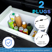 50L Portable Car Fridge Freezer with Dual Power for Camping and Travel Grey AOSOM