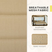 Set of 2 Khaki Aluminium Stacking Garden Chairs Lightweight and Space Saving Design