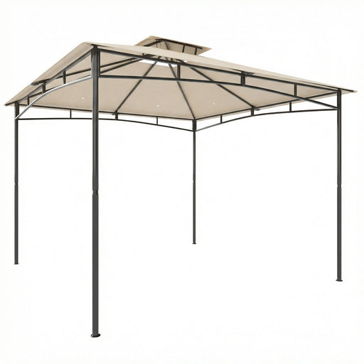 3x3m Metal Garden Gazebo for Year Round Shelter and Gatherings, Khaki Outsunny