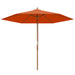 2.5m Wooden Garden Parasol Orange Sun Shade Outdoor Patio Umbrella by Outsunny