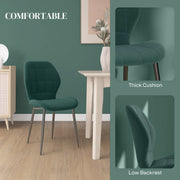 Set of 4 Flannel Tub Dining Chairs with Padded Seats for Lounge or Kitchen Green