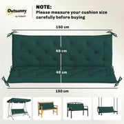 Three Seater Outdoor Bench Cushion for Added Comfort and Easy Care Green AOSOM