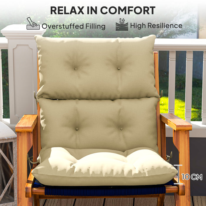 Beige Padded Outdoor Seat Cushion 115 x 56cm for Garden or Patio by Outsunny
