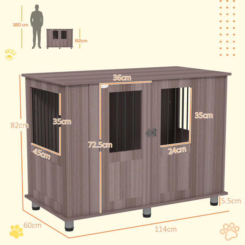 Dog Crate Table for Medium and Large Dogs with Magnetic Door Indoor Use 116 x 60 x 87 cm Purple by PawHut