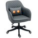 Grey Microfibre Office Chair with Massage Lumbar Support and Wheels for Home and Office by Vinsetto