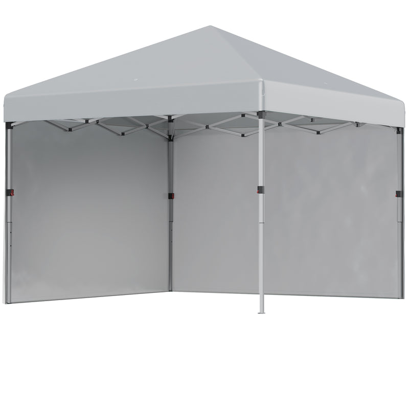 3x3m Pop Up Gazebo with Sidewalls and Wheeled Bag Ideal for Garden Parties Light Grey AOSOM
