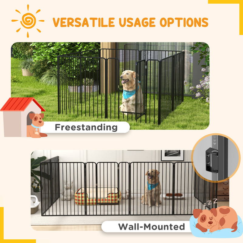 Heavy Duty 8 Panel Dog Playpen for Indoor and Outdoor Use Ideal for All Dog Sizes Black