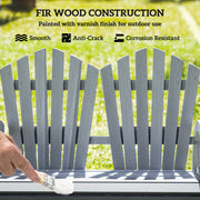 Grey Fir Wood Love Seat with Wheel Shaped Armrests and Sturdy Frame by Outsunny