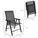Set of 4 Black Foldable Metal Garden Chairs for Outdoor Dining and Patio by Outsunny