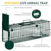 Heavy Duty Metal Rat Trap Cage for Small Animal Control with Single Door Dark Green AOSOM