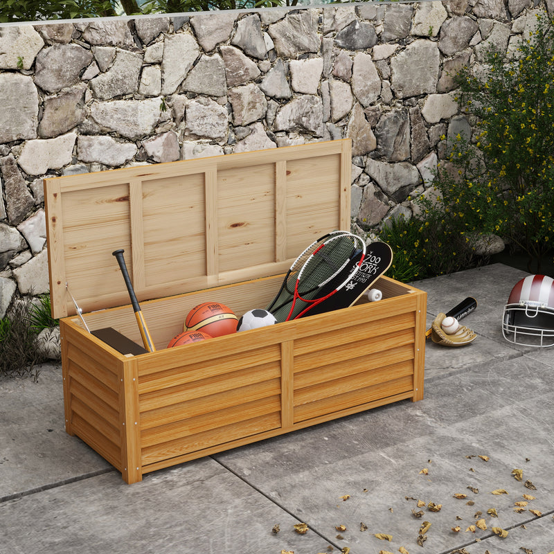 Wooden Deck Box Outdoor Garden Storage by Outsunny