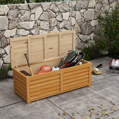 Wooden Deck Box Outdoor Garden Storage by Outsunny