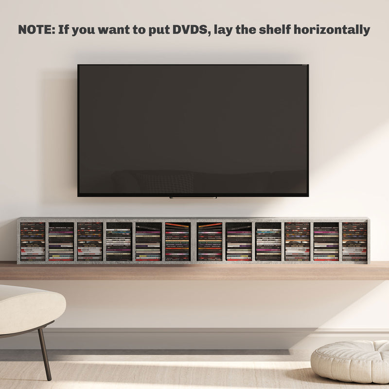 Set of Two CD Storage Units Holds 102 CDs, Space Saving Design, Cement Grey by HOMCOM