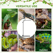 Adjustable Reptile Lamp Stand with Hook and Stable Base for Terrariums Black AOSOM