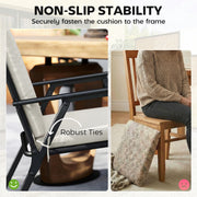 Outdoor Chair Cushion Set for Garden Comfort with Water Resistant Covers Cream White Outsunny