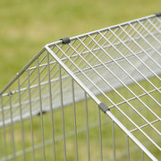 Outdoor Rabbit Run With Shaded Canopy for Safe and Easy Garden Time Black Silver Pawhut