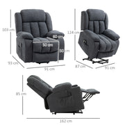 Large Recliner Chair With Lift Function And Massage For Elderly Comfort Dark Grey