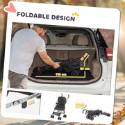 Pet Stroller for Small Dogs or Cats with Foldable Frame and Secure Leash Black AOSOM