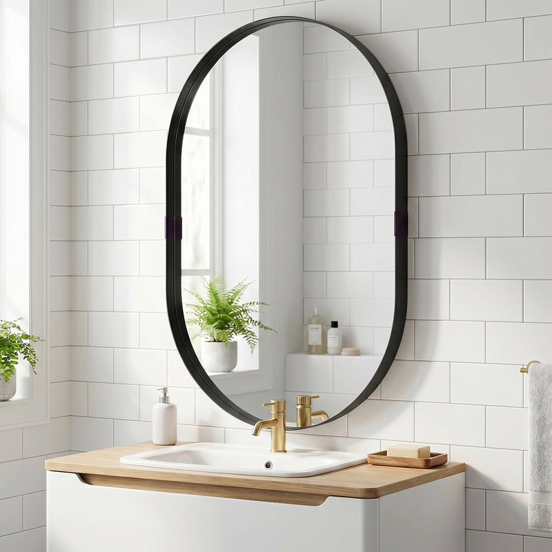 Wall Mirror for Hallway or Lounge to Brighten and Open Up Space Black Homcom
