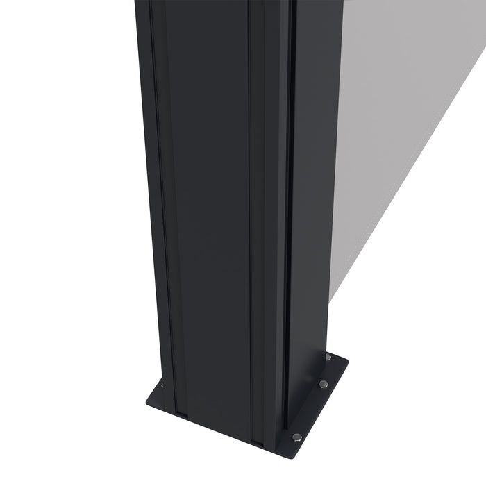 Light Grey 400 x 160cm Retractable Side Awning Privacy Screen for Garden or Patio by Outsunny