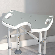 Adjustable Padded Shower Stool with U Shaped Seat for Elderly or Disabled Use, Grey