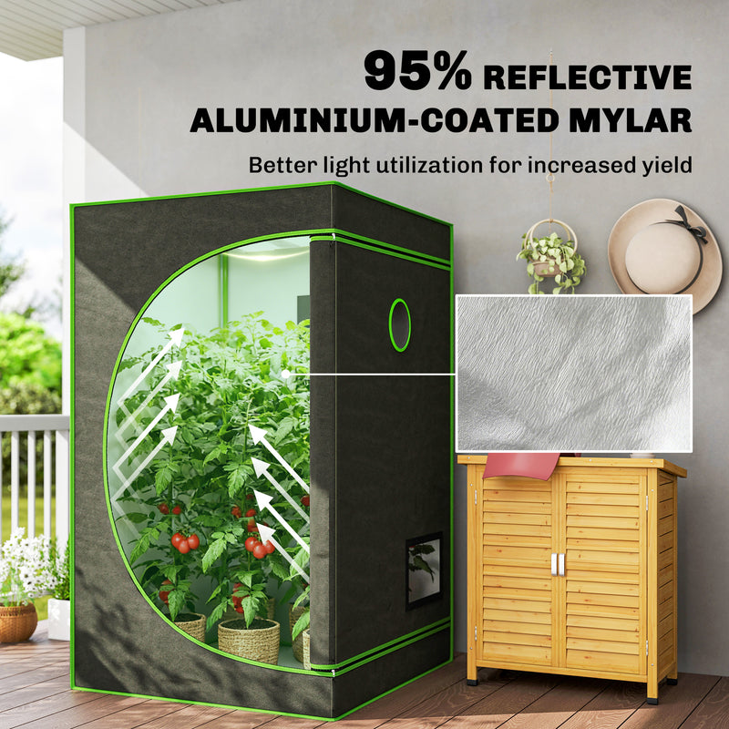 Hydroponic Indoor Grow Tent With Reflective Mylar And Observation Window For Growing Indoor Plants