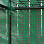 Three Tier Mini Greenhouse With Shelves For Outdoor Plant Growth Protection Green AOSOM