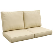 Beige 2 Seater Garden Chair Cushion Set for Indoor or Outdoor Use with Padded Support