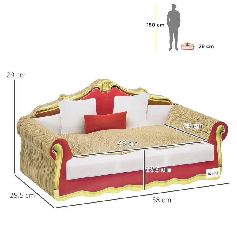 Cat Cardboard Scratcher Lounge Bed with Catnip for Relaxing and Playtime Brown